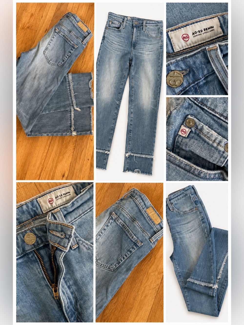 AG Adrian Goldschmied Frayed Isabelle Denim  Raw Seam Size 26